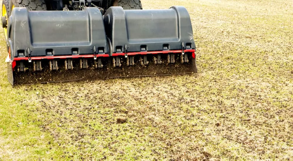 Fall lawn aeration